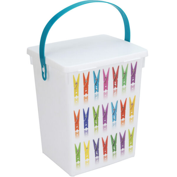 Wasmiddelbox turquoise hengsel 5 liter 23 x 18 cm
